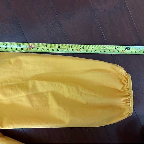 Eileen Fisher Organic Cotton Yellow Orange Hooded Zip-Up Jacket Windbreaker PL - Picture 8 of 11